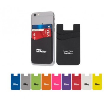 Promotional Dual Pocket Silicone Phone Wallets