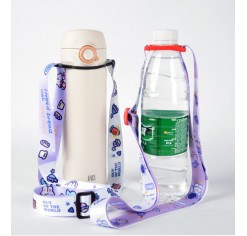 Newly developed summer lanyard with silicone ring, can hang cups and bottles in various sizes