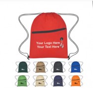 Promotional Non-Woven with Front Zipper Polypropylene Drawstring Bags